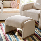 Richard Rounded Modern Design Corduroy Ottoman