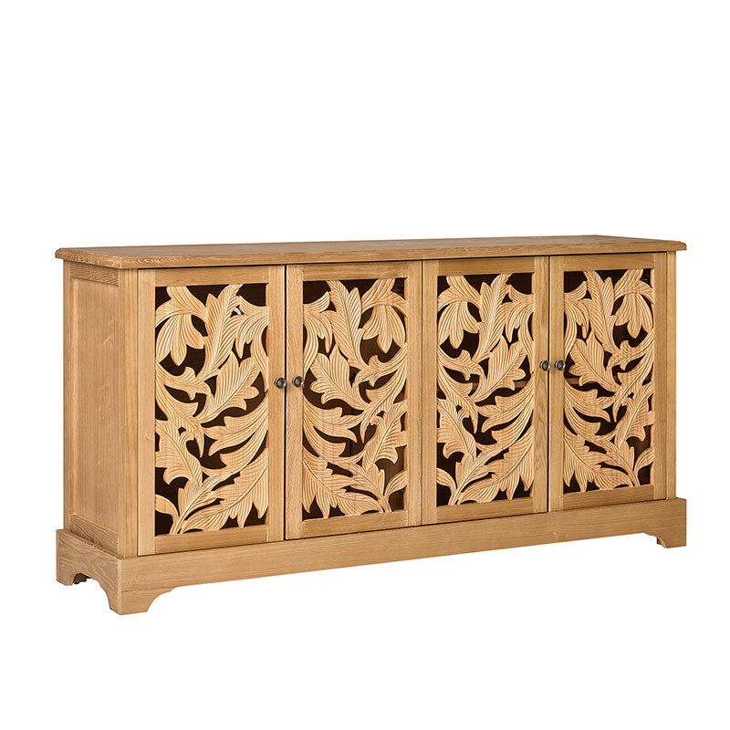 Jordan 63″ Wide 4-Door Sideboard – Solid Wood Console Cabinet