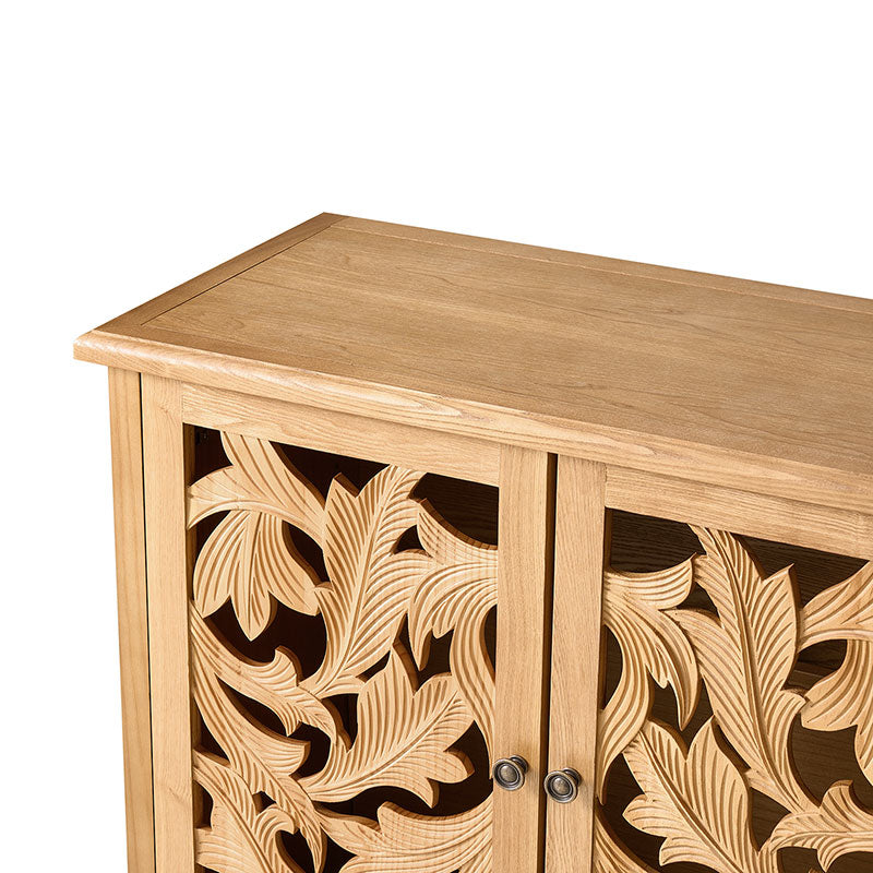 Jordan 63″ Wide 4-Door Sideboard – Solid Wood Console Cabinet