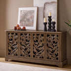 Jordan 63″ Wide 4-Door Sideboard – Solid Wood Console Cabinet