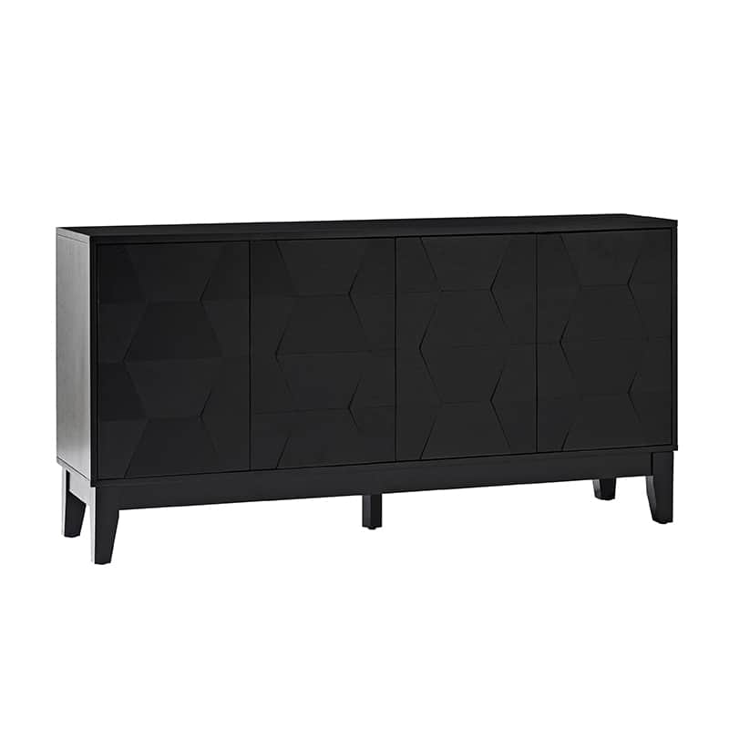Kamu 60″ Wood Sideboard – Mid-Century Modern Storage Cabinet