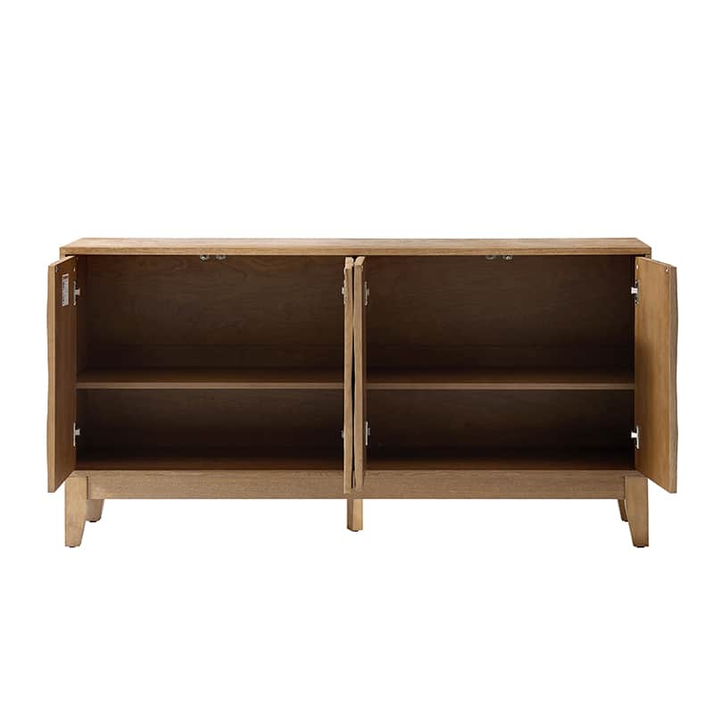 Kamu 60″ Wood Sideboard – Mid-Century Modern Storage Cabinet