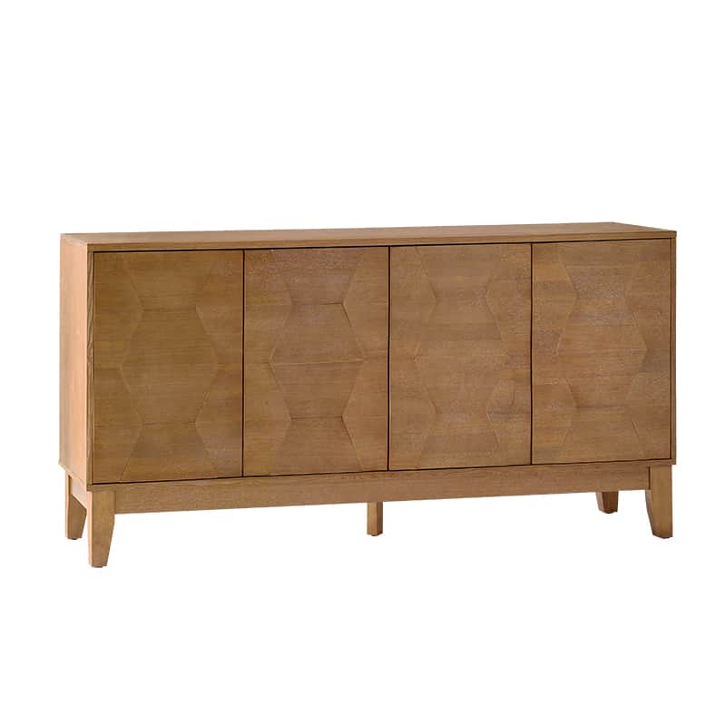 Kamu 60″ Wood Sideboard – Mid-Century Modern Storage Cabinet