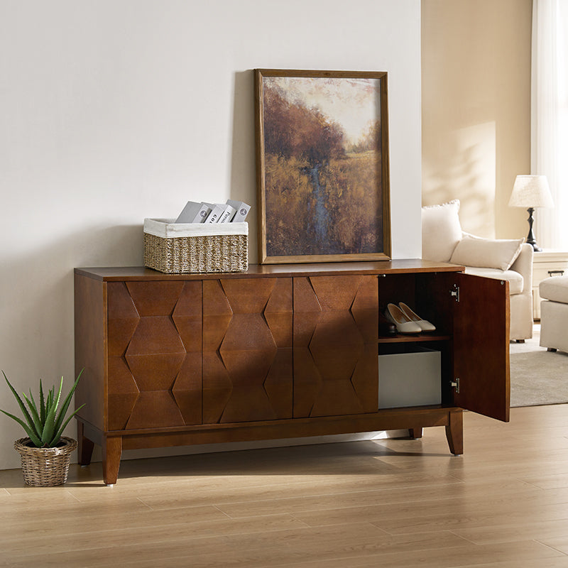 Kamu 60″ Wood Sideboard – Mid-Century Modern Storage Cabinet