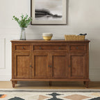 Raphael 58 Wide 3‑Drawer Sideboard – Modern Farmhouse Storage Cabinet With Solid Wood Legs