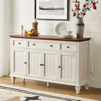 Raphael 58 Wide 3‑Drawer Sideboard – Modern Farmhouse Storage Cabinet With Solid Wood Legs