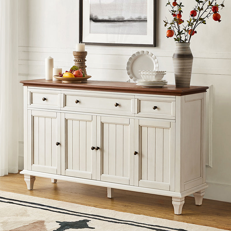 Raphael 58 Wide 3‑Drawer Sideboard – Modern Farmhouse Storage Cabinet With Solid Wood Legs
