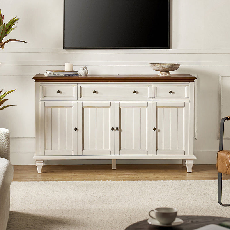 Raphael 58 Wide 3‑Drawer Sideboard – Modern Farmhouse Storage Cabinet With Solid Wood Legs