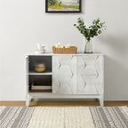 Kamu 45″ Wide 3-Door Sideboard – Modern Minimalist Storage Cabinet