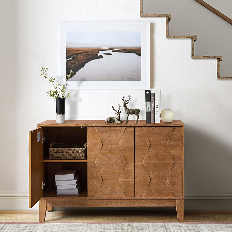 Kamu 45″ Wide 3-Door Sideboard – Modern Minimalist Storage Cabinet