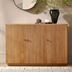 Mack Modern Fluted Solid Wood Sideboard with Elegant Storage Solution