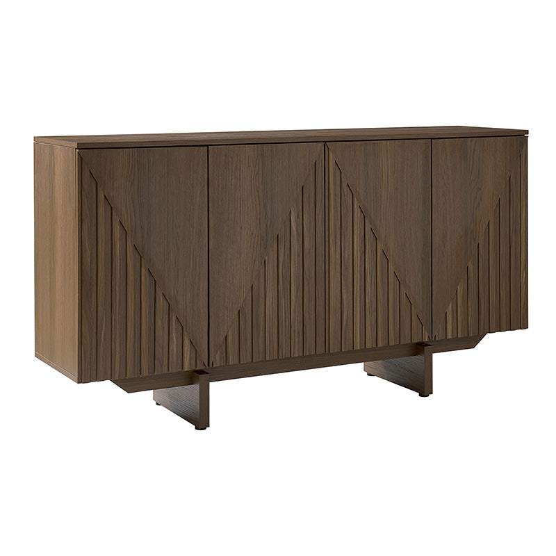 Dietreich Wooden Buffet Sideboard with Deep Embossed Texture