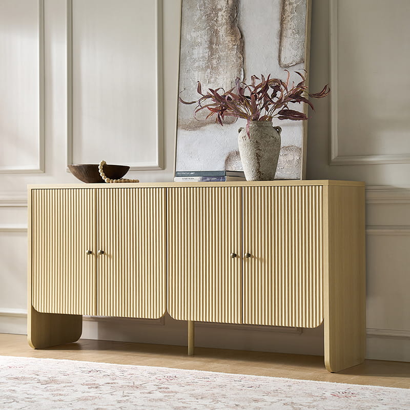 Paula Versatile Buffet Cabinet Sideboard with Adjustable Shelves, Cable Management