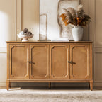 Jane Wood Veneer Sideboard with Adjustable Shelves, Available in 2-Door or 4-Door Options