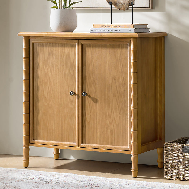 Deb 32 Wood Veneer Accent Cabinet with Adjustable Shelves, Modern Transitional Style