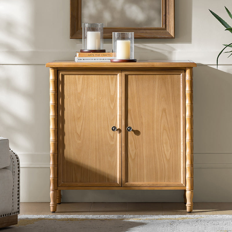 Deb 32 Wood Veneer Accent Cabinet with Adjustable Shelves, Modern Transitional Style