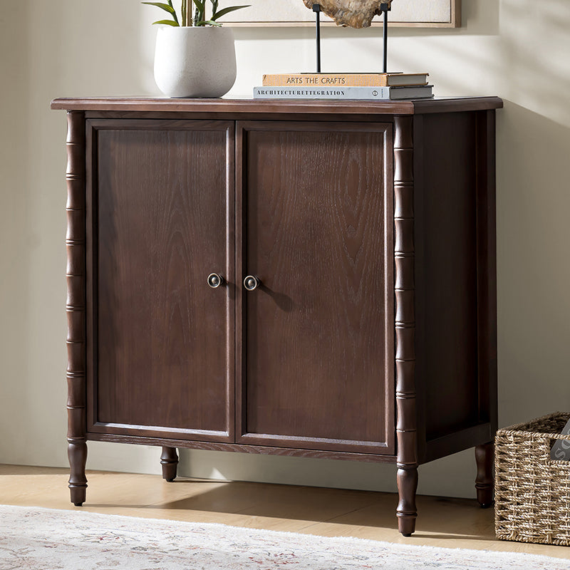 Deb 32 Wood Veneer Accent Cabinet with Adjustable Shelves, Modern Transitional Style