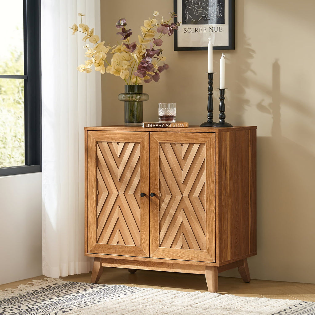Livius 30 Tall 2-Door Mid-century Modern Accent Cabinet