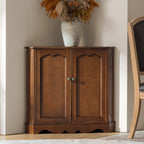 Hagen Traditional 2-Door Corner Cabinet – 30″ H Classic Wood Storage Cabinet with Decorative Molding