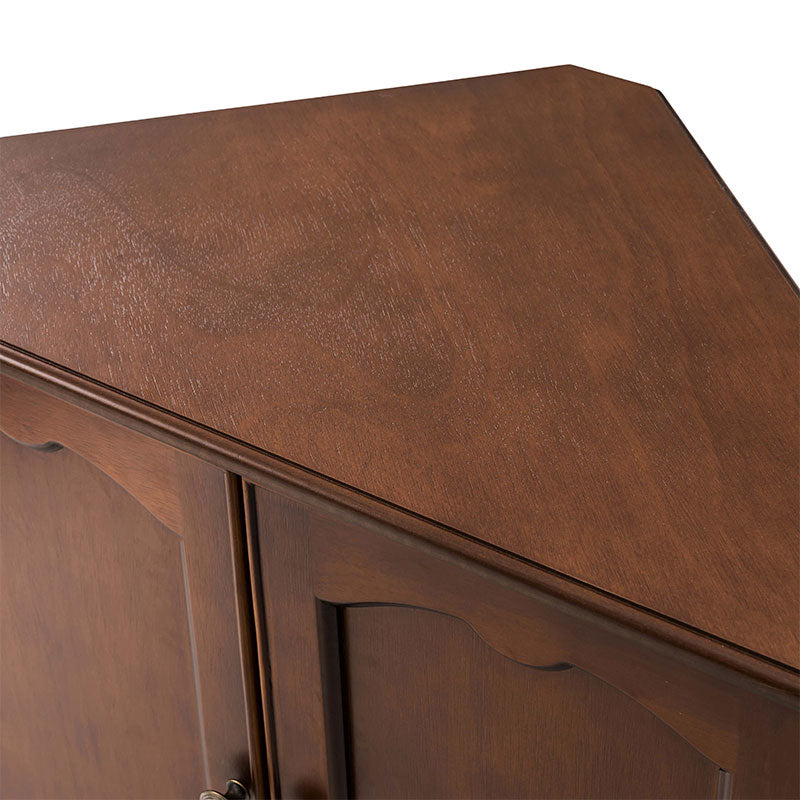Hagen Traditional 2-Door Corner Cabinet – 30″ H Classic Wood Storage Cabinet with Decorative Molding