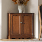 Hagen Traditional 2-Door Corner Cabinet – 30″ H Classic Wood Storage Cabinet with Decorative Molding