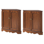 Hagen Traditional 2-Door Corner Cabinet – 30″ H Classic Wood Storage Cabinet with Decorative Molding
