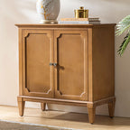 Jane Wood Veneer Sideboard with Adjustable Shelves, Available in 2-Door or 4-Door Options