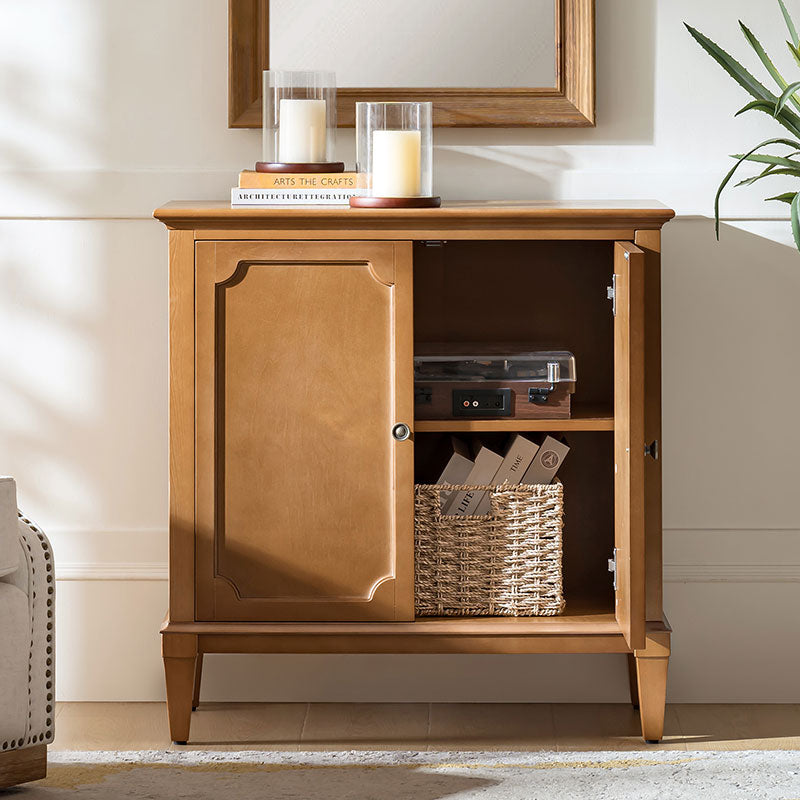 Jane Wood Veneer Sideboard with Adjustable Shelves, Available in 2-Door or 4-Door Options