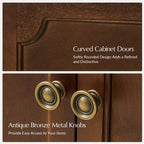 Jane Wood Veneer Sideboard with Adjustable Shelves, Available in 2-Door or 4-Door Options