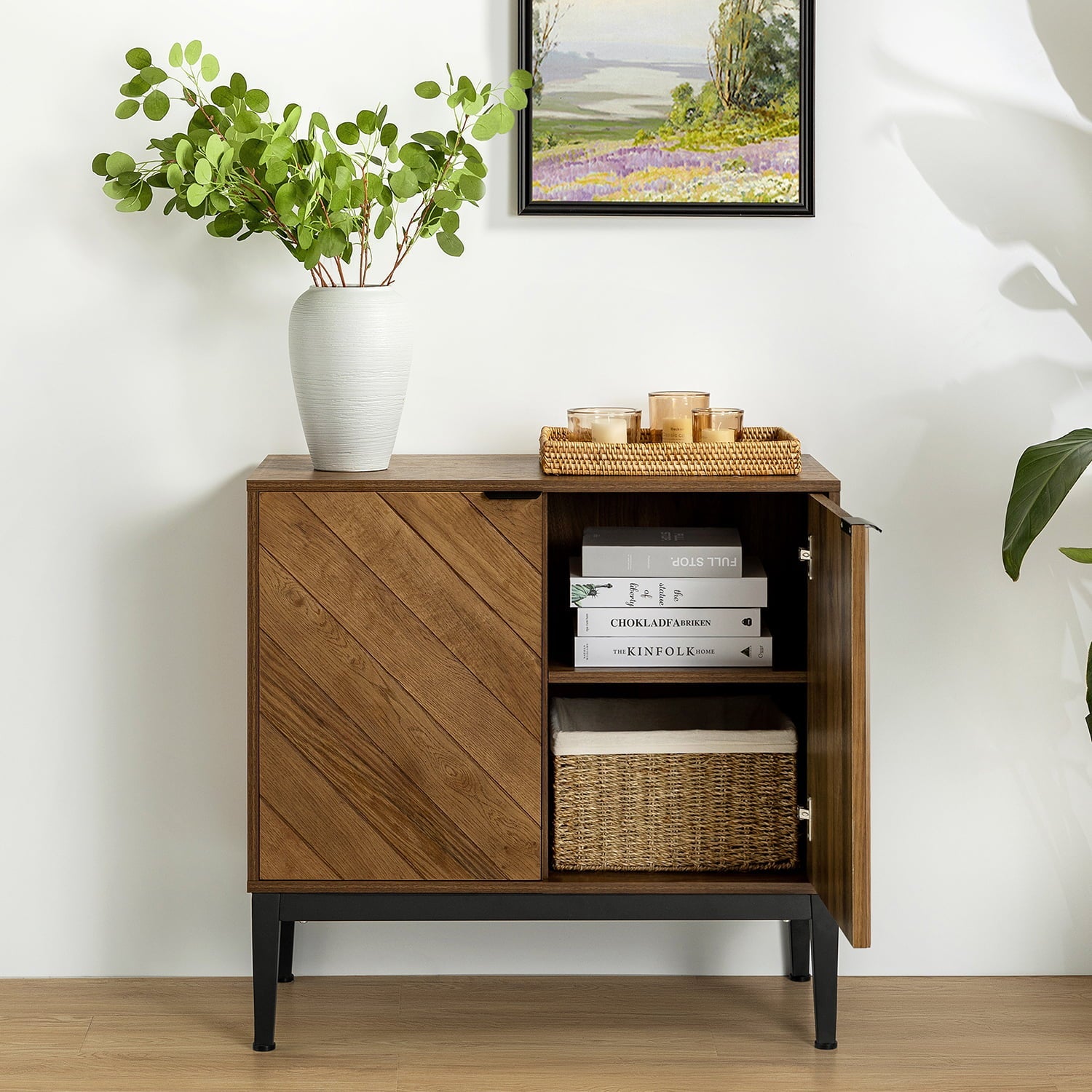 Eugen 32 Tall 2-Door Accent Cabinet – Slim Modern Storage Cabinet for Living Room, Entryway or Bedroom