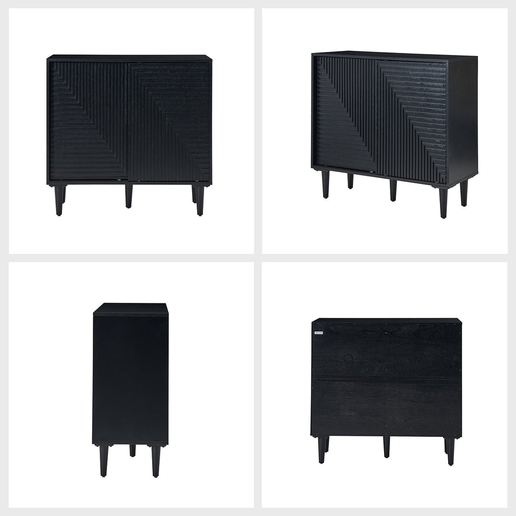 Archie 34 Tall 2-Door Accent Cabinet – Compact Multifunction Storage Cabinet for Entryway, Living Room or Bedroom