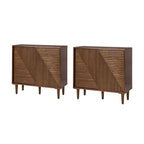 Archie 34 Tall 2-Door Accent Cabinet – Compact Multifunction Storage Cabinet for Entryway, Living Room or Bedroom