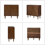 Archie 34 Tall 2-Door Accent Cabinet – Compact Multifunction Storage Cabinet for Entryway, Living Room or Bedroom