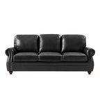 Iliana Genuine Leather Sofa with Elegant Rolled Arms