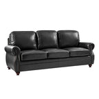 Iliana Genuine Leather Sofa with Elegant Rolled Arms