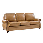 Iliana Genuine Leather Sofa with Elegant Rolled Arms