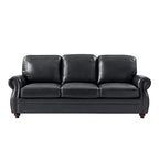 Iliana Genuine Leather Sofa with Elegant Rolled Arms