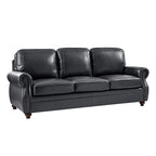 Iliana Genuine Leather Sofa with Elegant Rolled Arms