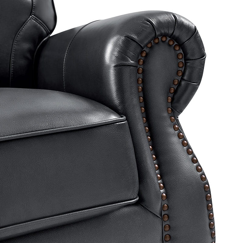 Iliana Genuine Leather Sofa with Elegant Rolled Arms