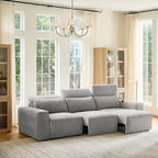 Moussea Modern Chenille Power Reclining Sofa with Sofa Bed Functionality