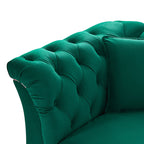 Modern Luxury Glam Velvet Sofa with Tufted Buttons & Gold Metal Accents