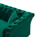 Modern Luxury Glam Velvet Sofa with Tufted Buttons & Gold Metal Accents