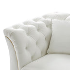 Modern Luxury Glam Velvet Sofa with Tufted Buttons & Gold Metal Accents