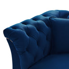 Modern Luxury Glam Velvet Sofa with Tufted Buttons & Gold Metal Accents