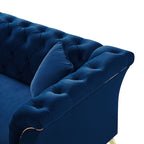 Modern Luxury Glam Velvet Sofa with Tufted Buttons & Gold Metal Accents