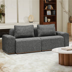 Terra Cloud 139 Boneless Sectional Sofa with Table - Deep-Seated Sectional for Modern Living Rooms
