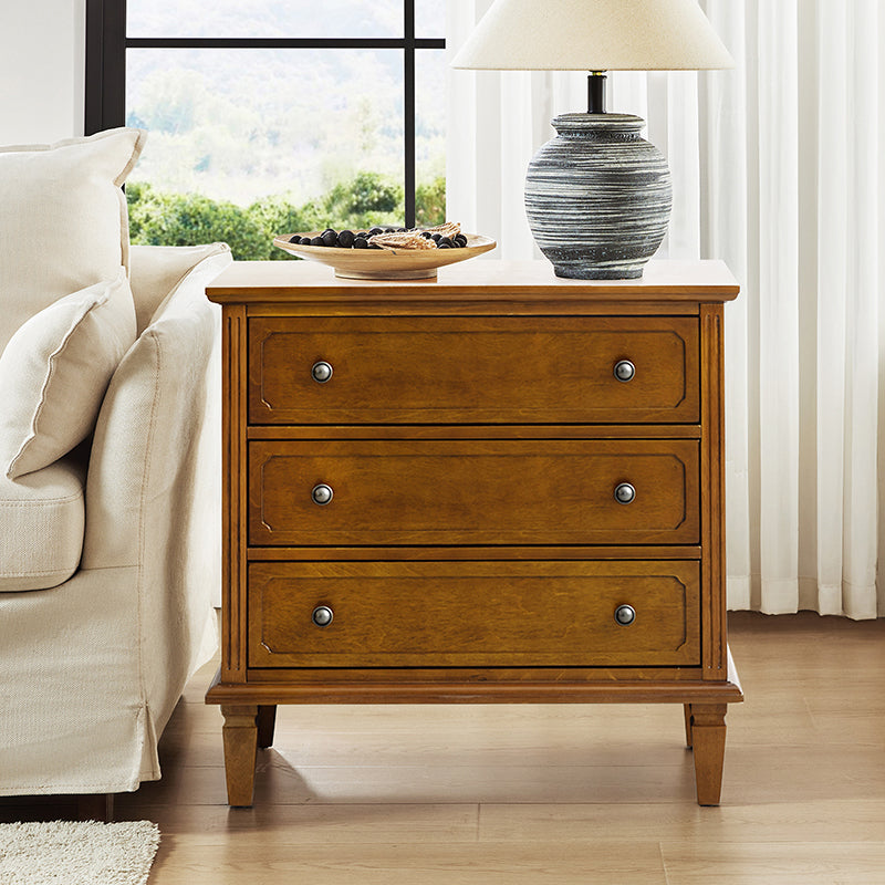 Transitional Wood Nightstand with Drawers and Power Outlet(Optional Types)