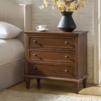 Transitional Wood Nightstand with Drawers and Power Outlet(Optional Types)