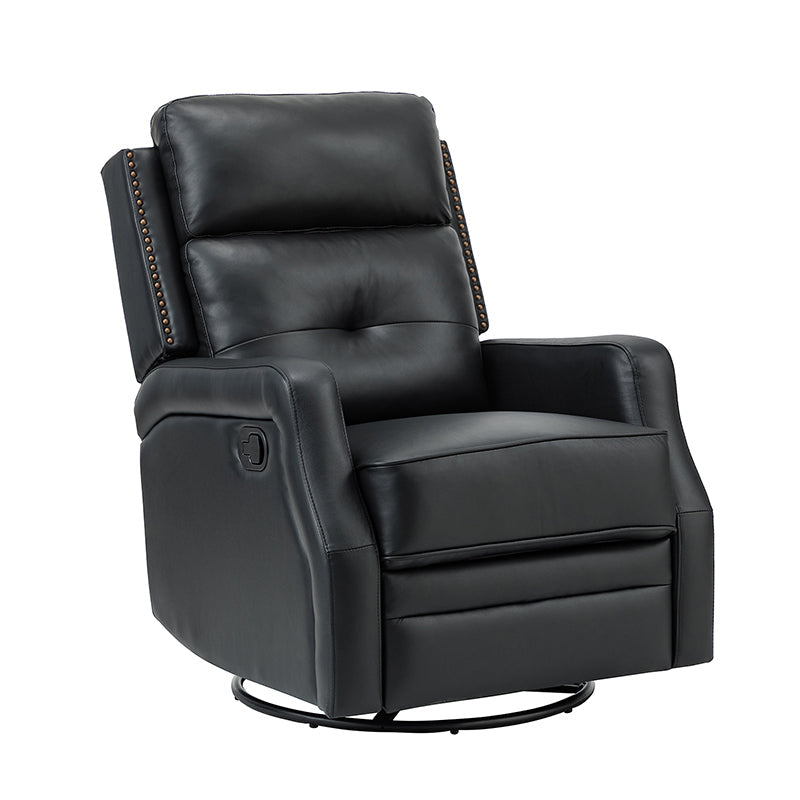 Benito 28.74 Wide Genuine Leather Swivel Rocker Recliner