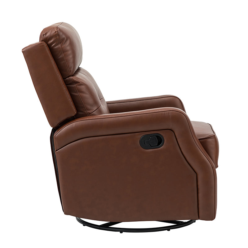 Benito 28.74 Wide Genuine Leather Swivel Rocker Recliner